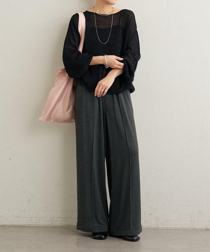 和紙混紡 蓬袖 針織衫