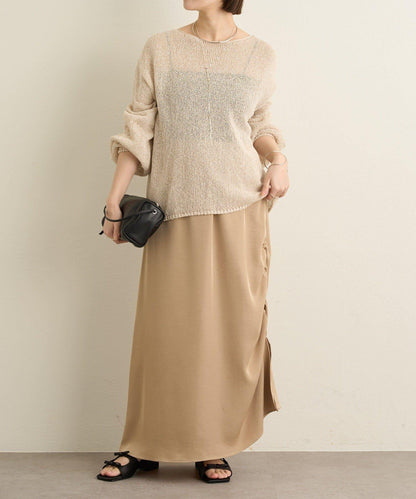 和紙混紡 蓬袖 針織衫