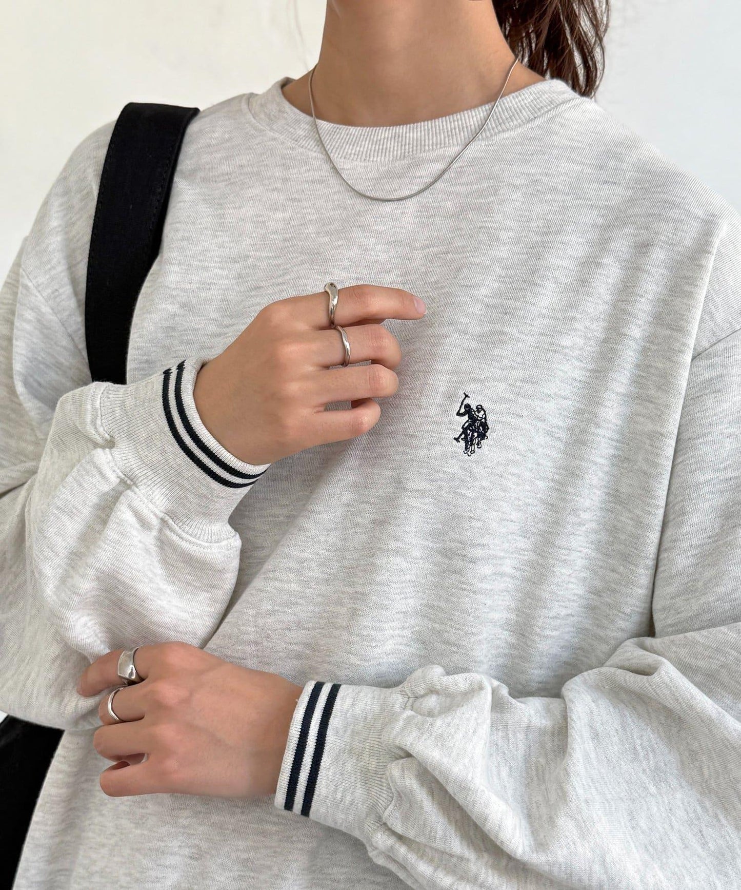 U.S. POLO ASSN. 羅紋裝飾 加絨衛衣