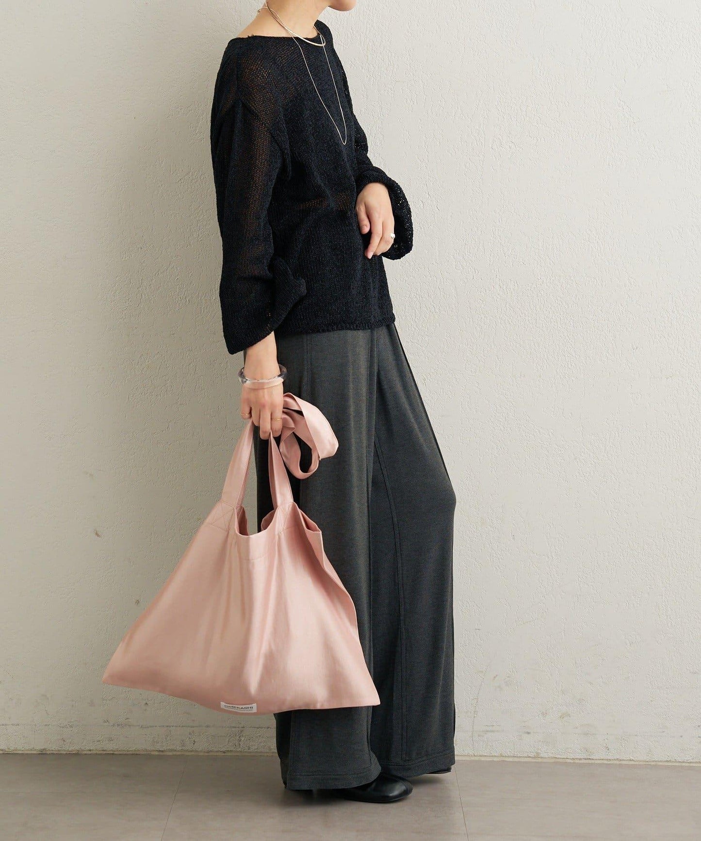 和紙混紡 蓬袖 針織衫