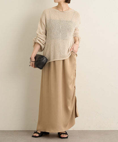 和紙混紡 蓬袖 針織衫