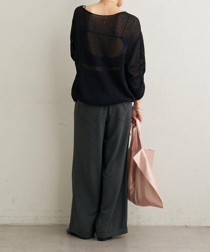 和紙混紡 蓬袖 針織衫