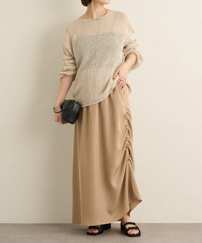 和紙混紡 蓬袖 針織衫