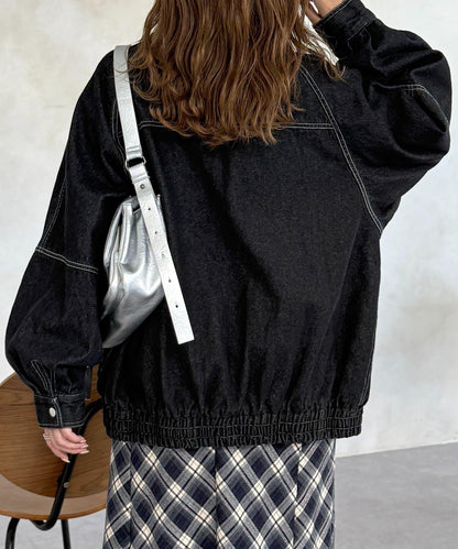 插肩袖寬鬆牛仔外套