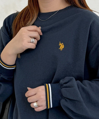 U.S. POLO ASSN. 羅紋裝飾 加絨衛衣