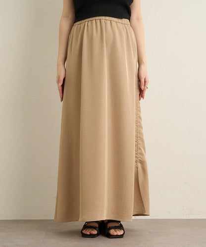 側抽褶設計 半身裙