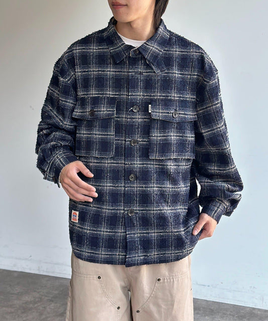 混色格紋 CPO設計 夾克