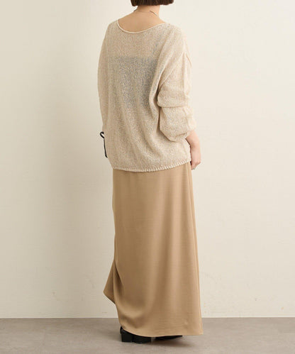 和紙混紡 蓬袖 針織衫