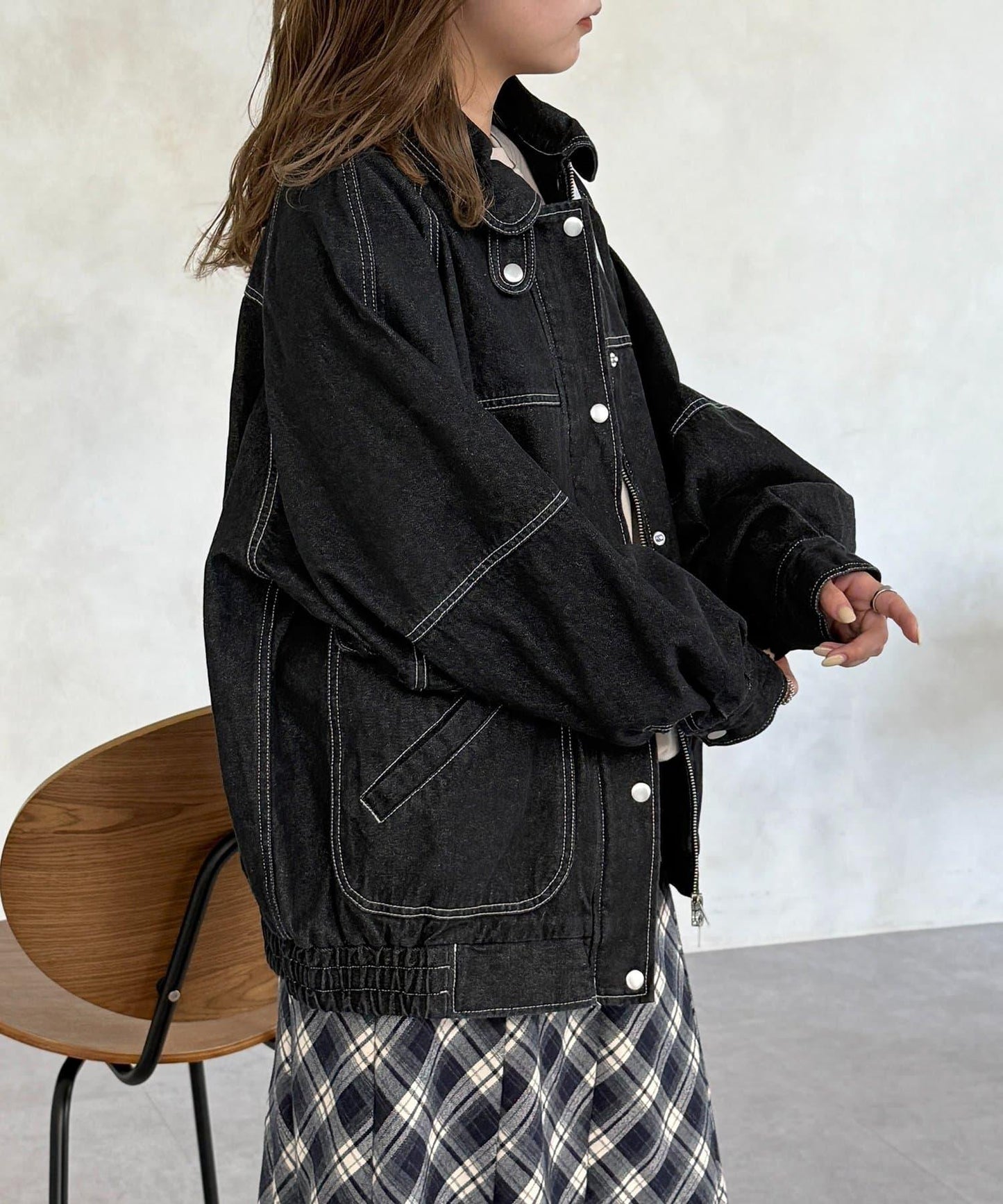 插肩袖寬鬆牛仔外套