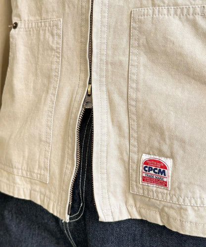 配色領 工裝夾克