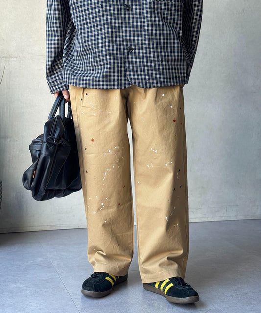 復古風塗繪 闊腿褲