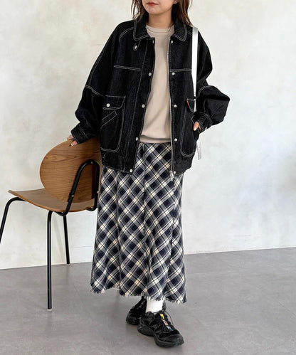 插肩袖寬鬆牛仔外套