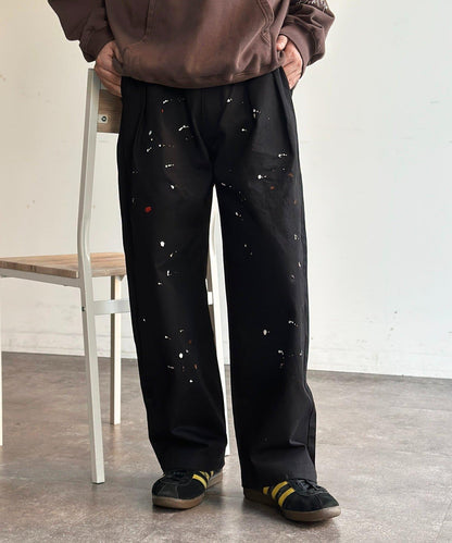 復古風塗繪 闊腿褲
