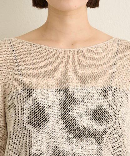 和紙混紡 蓬袖 針織衫