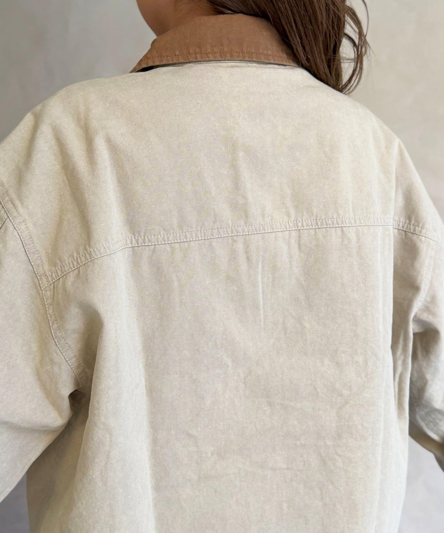 配色領 工裝夾克