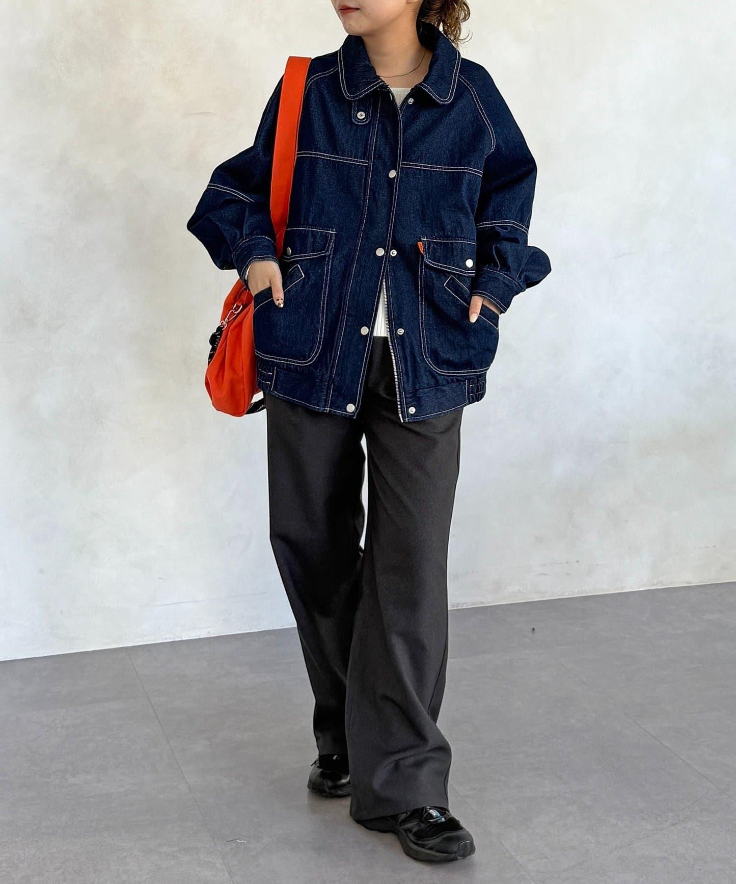 插肩袖寬鬆牛仔外套