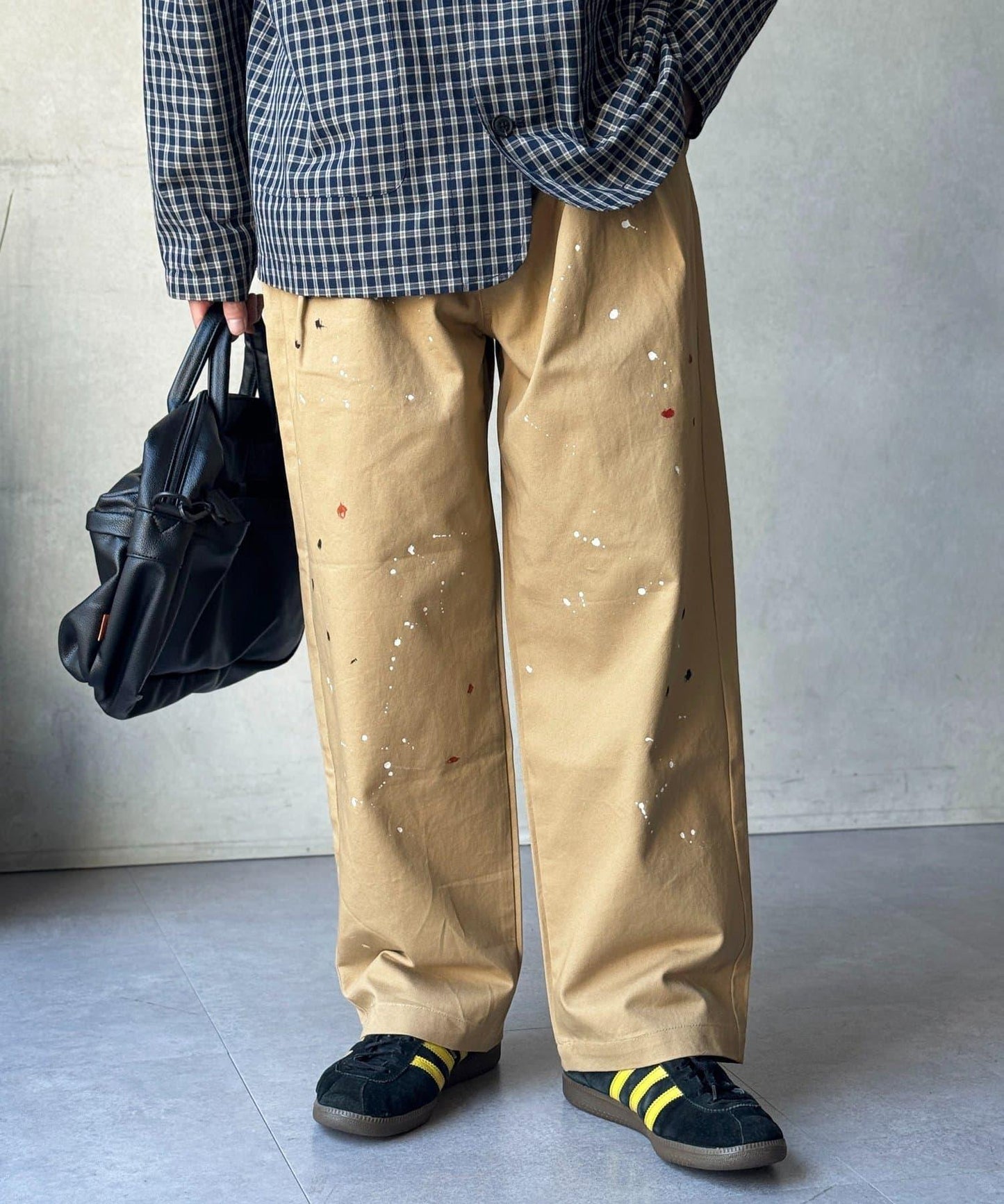 復古風塗繪 闊腿褲