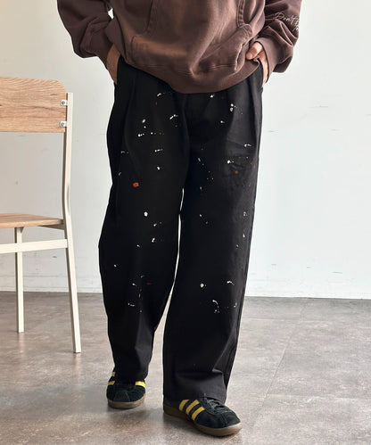 復古風塗繪 闊腿褲