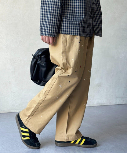 復古風塗繪 闊腿褲