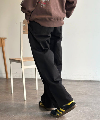 復古風塗繪 闊腿褲