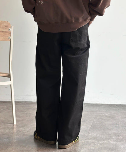 復古風塗繪 闊腿褲