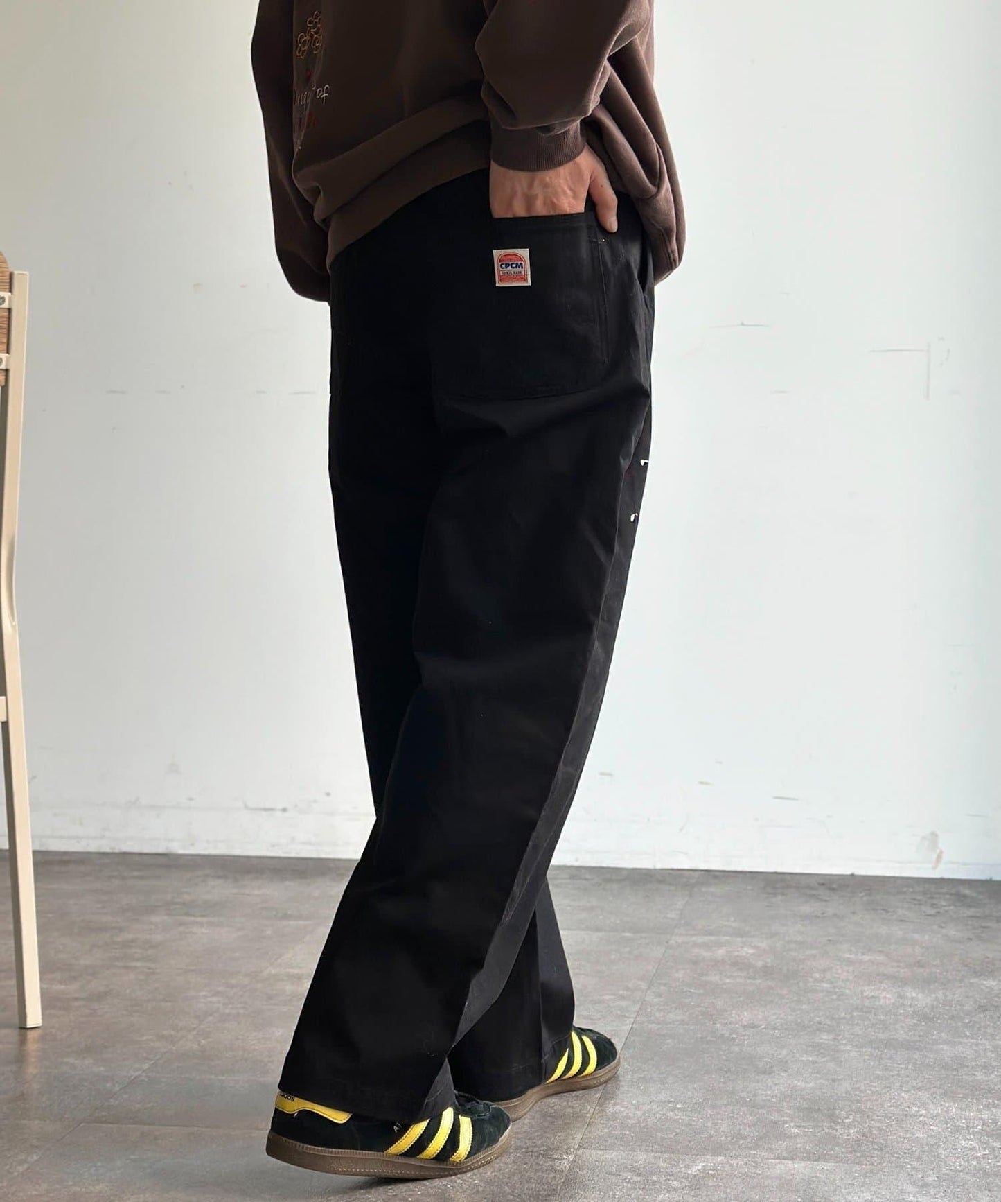 復古風塗繪 闊腿褲