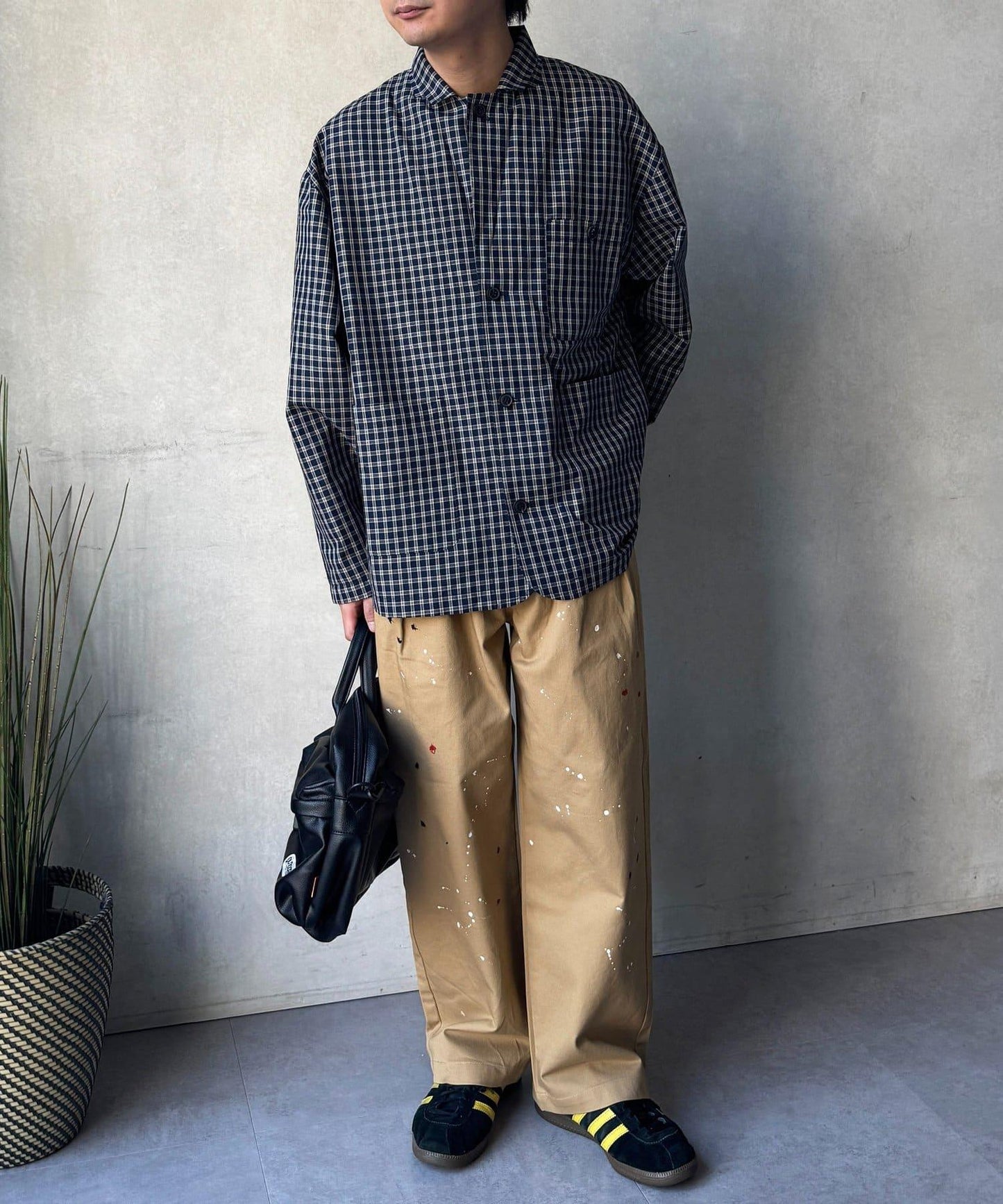 復古風塗繪 闊腿褲