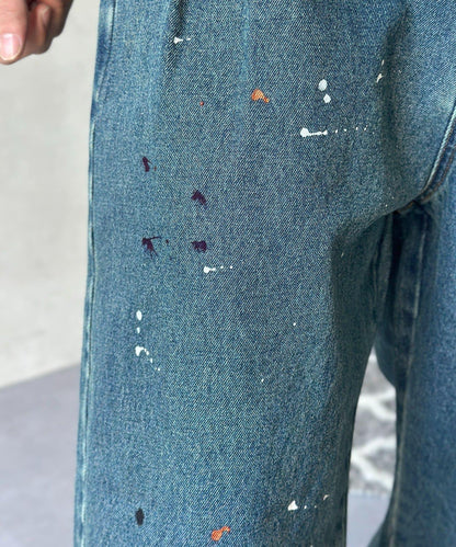 復古風塗繪 闊腿褲