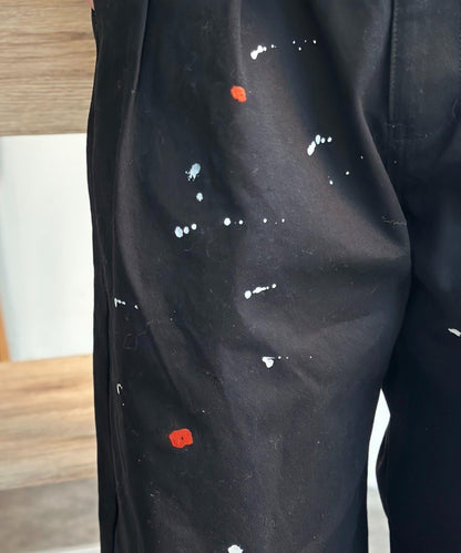 復古風塗繪 闊腿褲