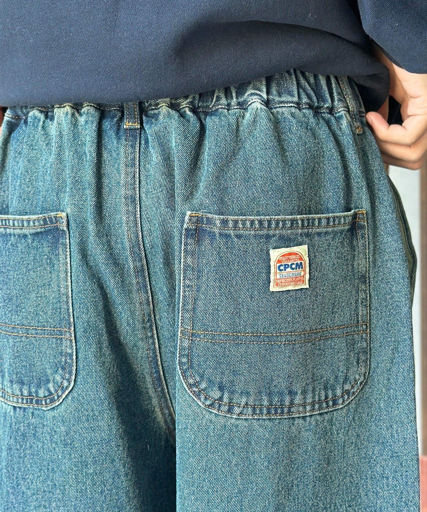 復古風塗繪 闊腿褲