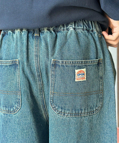 復古風塗繪 闊腿褲