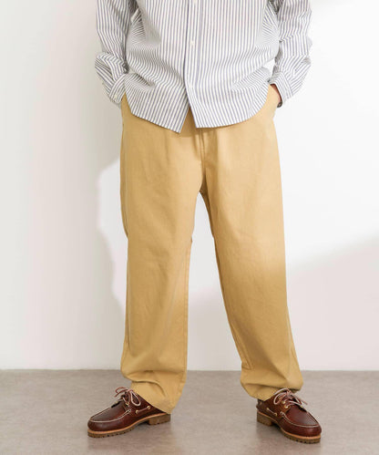 基礎款 闊腿 斜紋棉 褲子