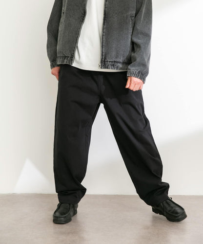 基礎款 闊腿 斜紋棉 褲子