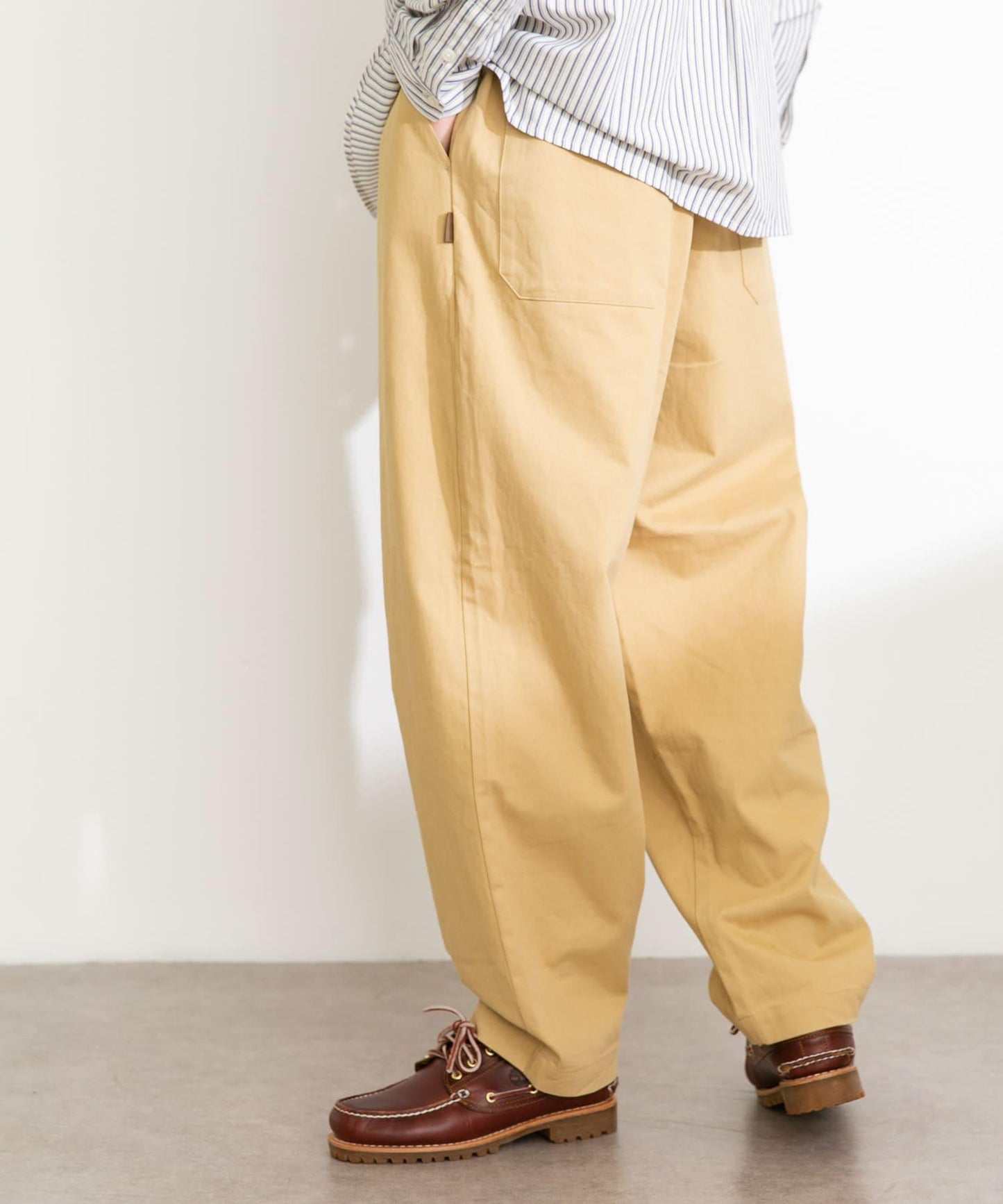 基礎款 闊腿 斜紋棉 褲子