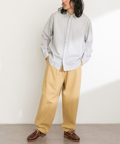 基礎款 闊腿 斜紋棉 褲子