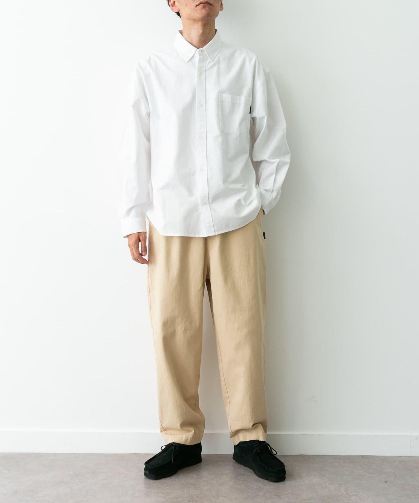 基礎款 闊腿 斜紋棉 褲子