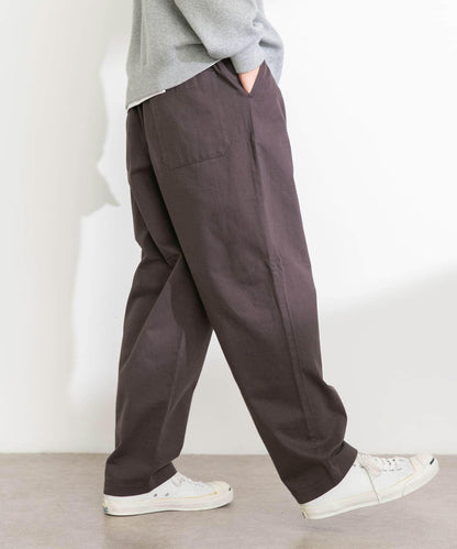 基礎款 闊腿 斜紋棉 褲子