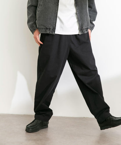 基礎款 闊腿 斜紋棉 褲子