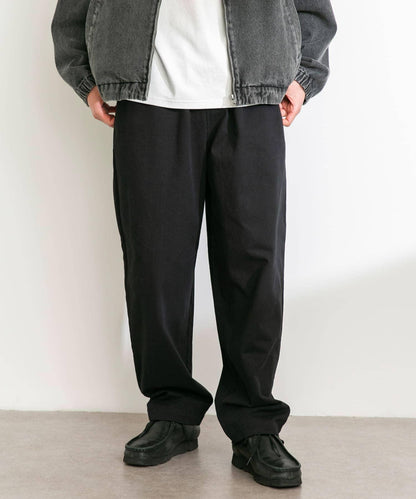 基礎款 闊腿 斜紋棉 褲子