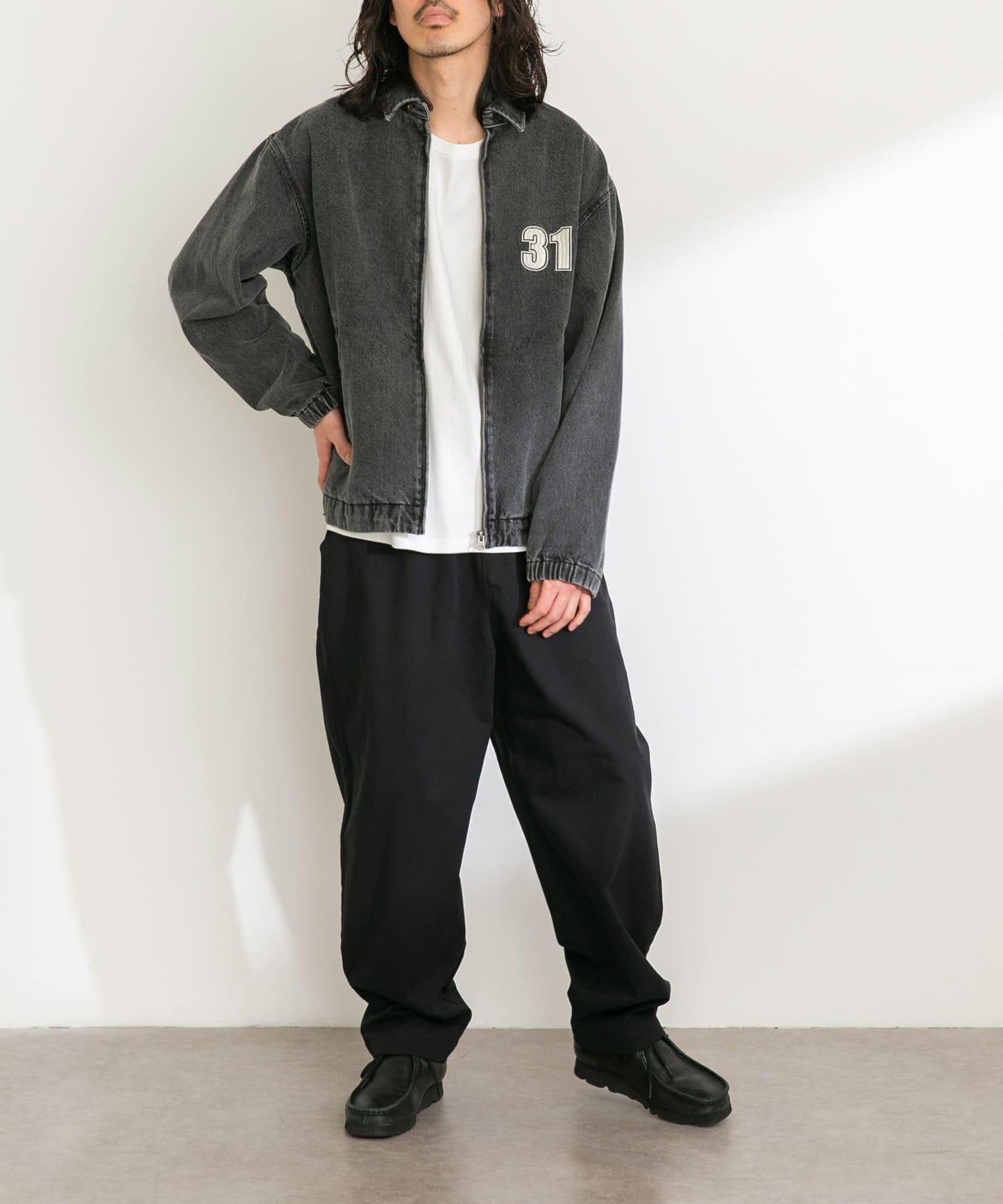 基礎款 闊腿 斜紋棉 褲子