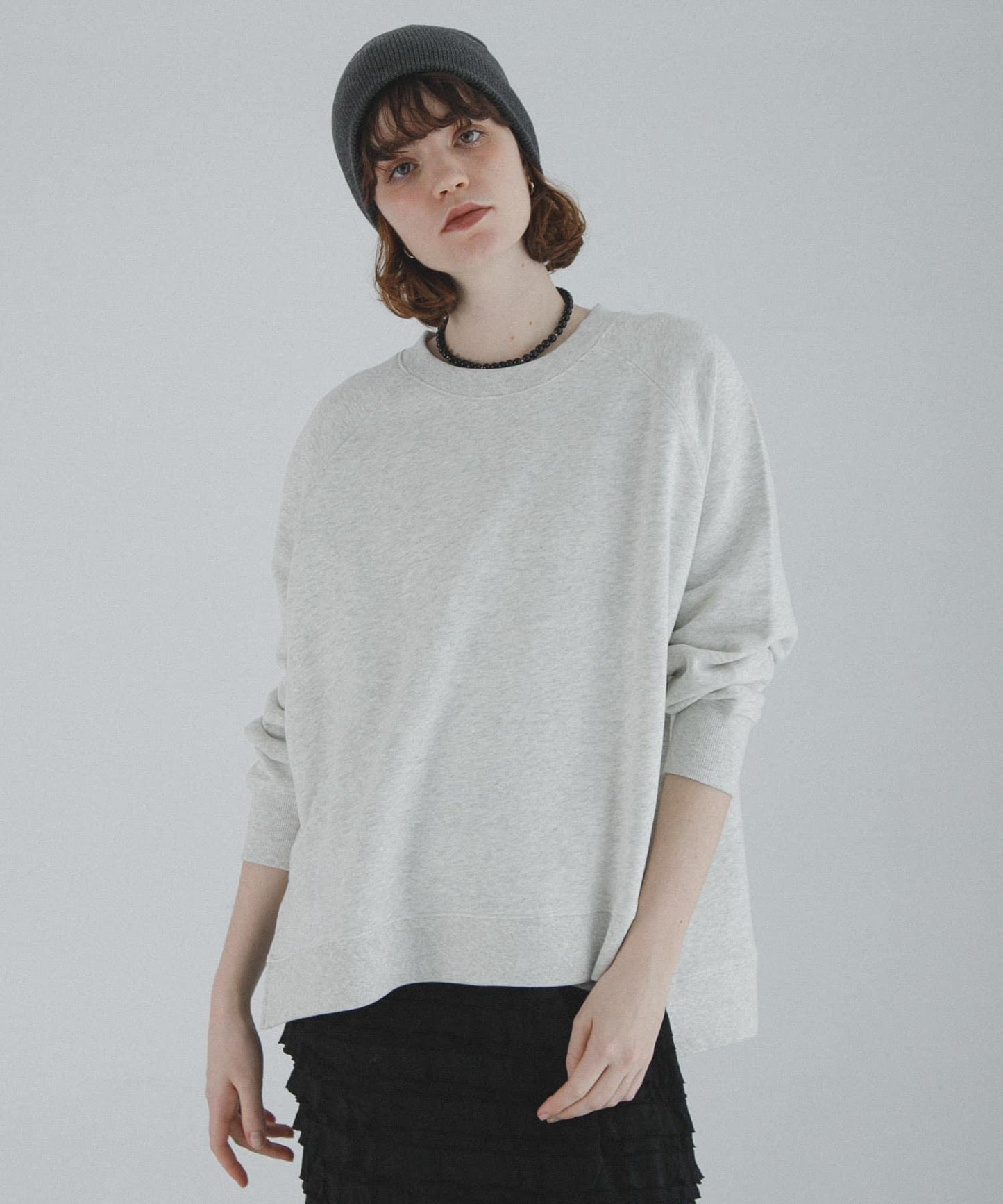 插肩寬鬆毛圈套頭衛衣