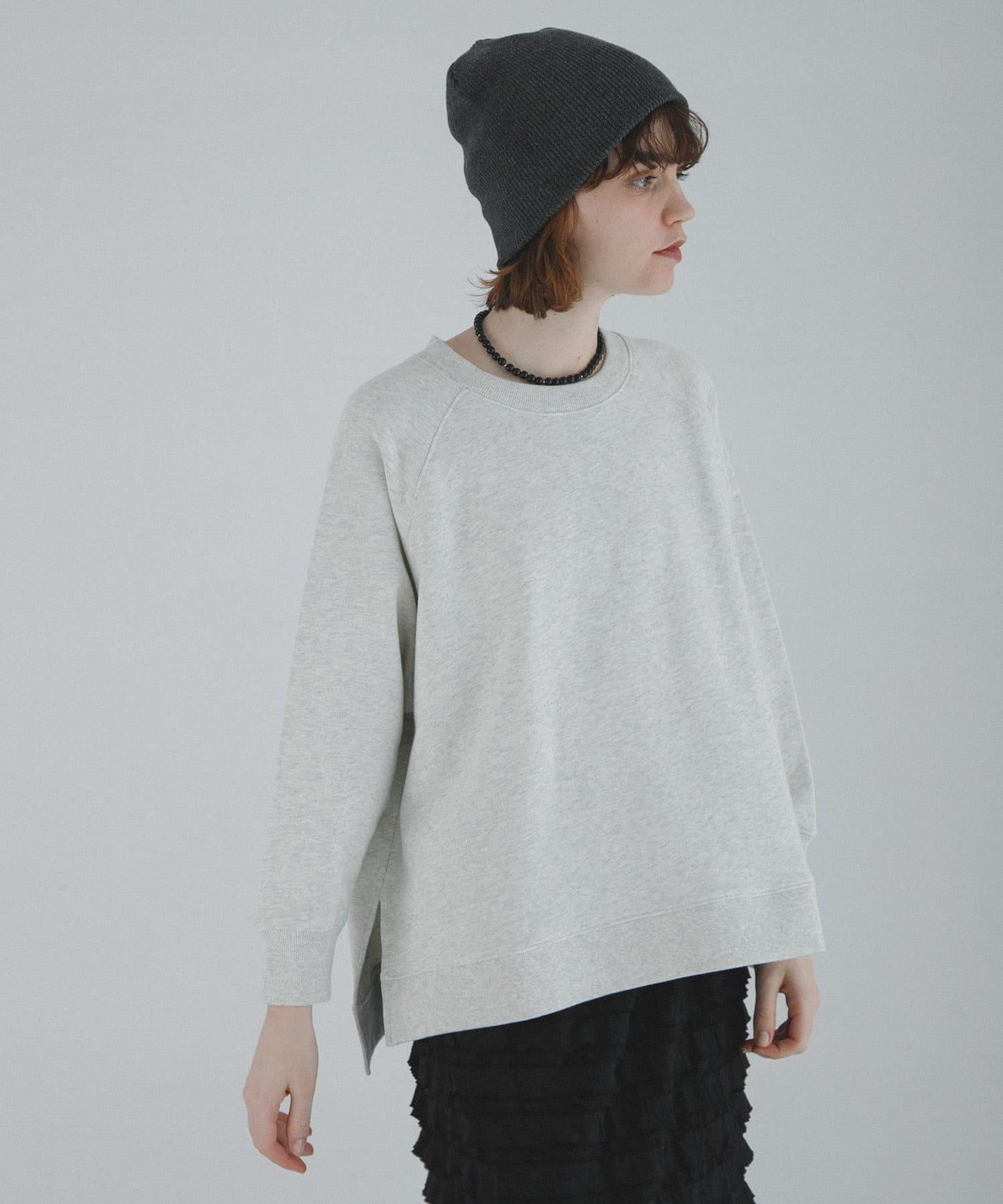 插肩寬鬆毛圈套頭衛衣