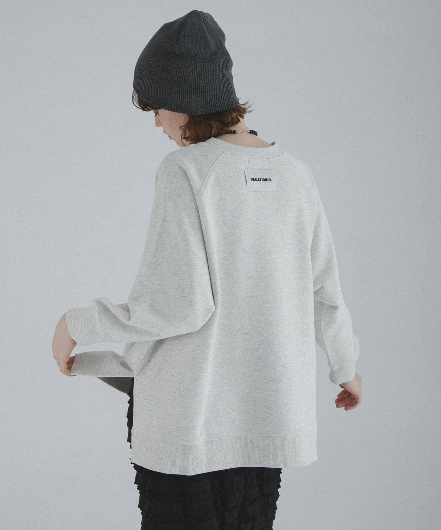 插肩寬鬆毛圈套頭衛衣