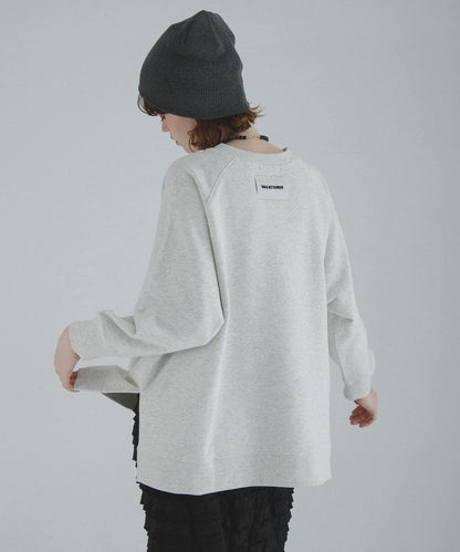 插肩寬鬆毛圈套頭衛衣