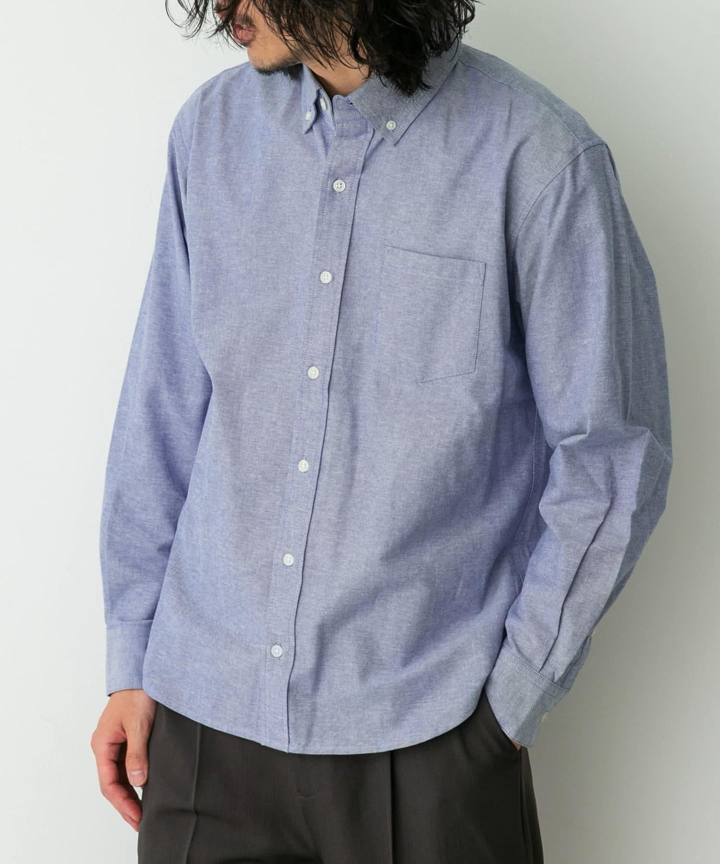 抗菌牛津佈扣領長袖襯衫