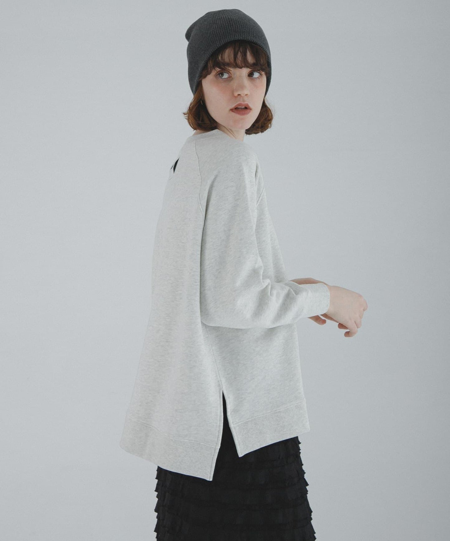 插肩寬鬆毛圈套頭衛衣