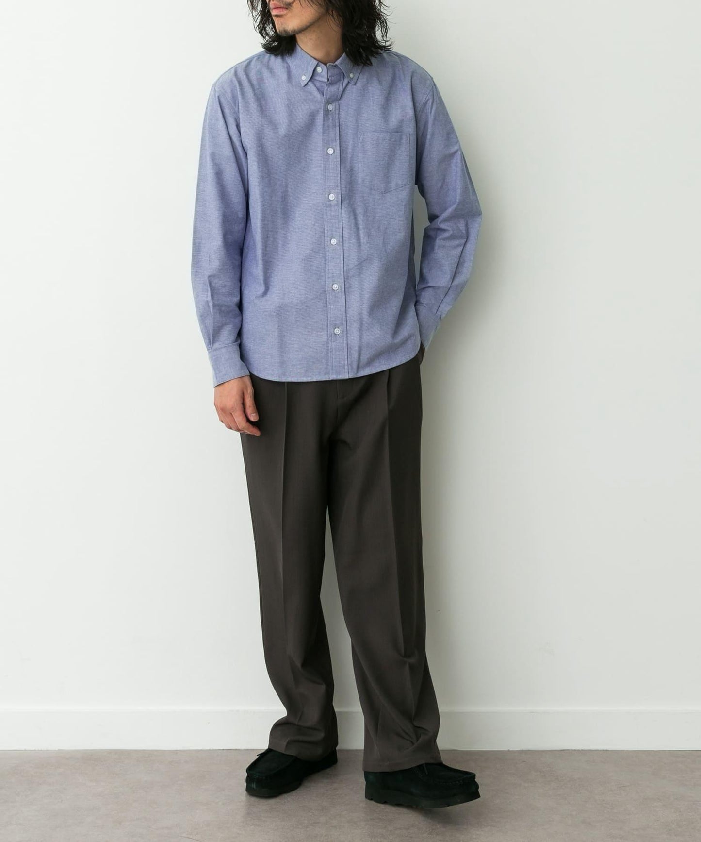 抗菌牛津佈扣領長袖襯衫