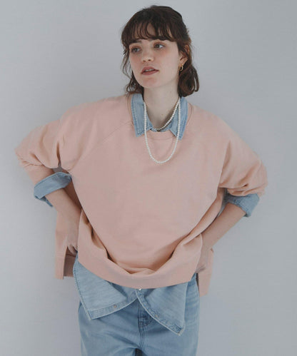 插肩寬鬆毛圈套頭衛衣