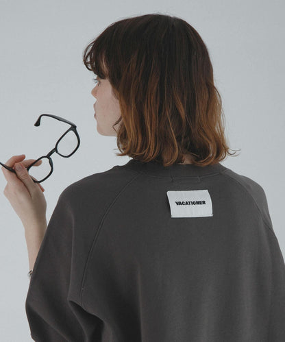 插肩寬鬆毛圈套頭衛衣