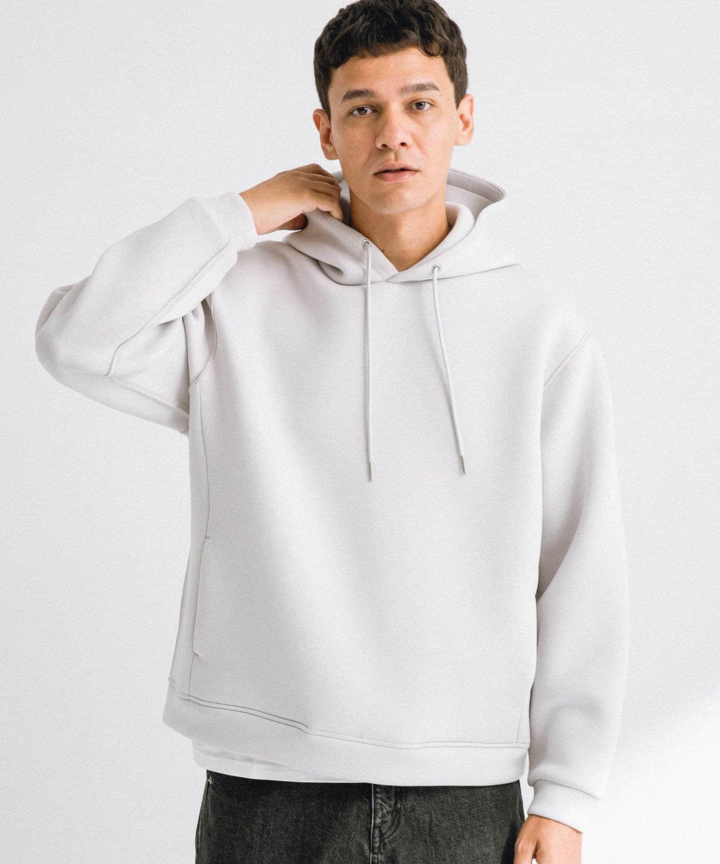 空氣層針織套頭連帽衛衣